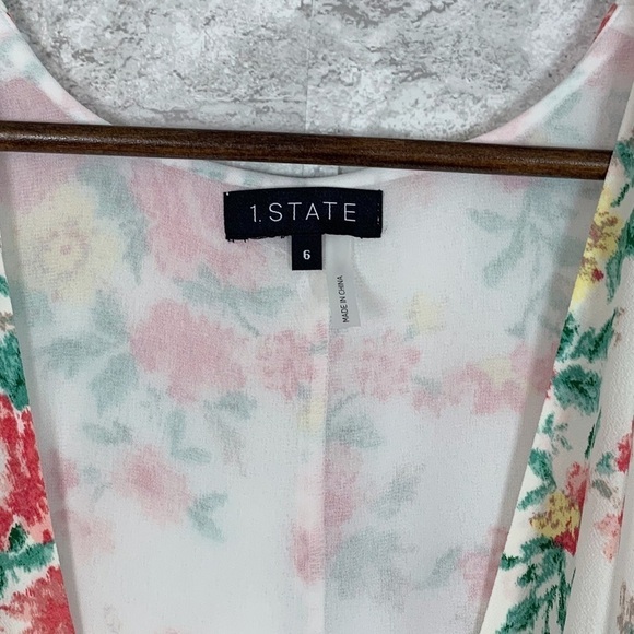 NWT 1. State Bouquet Floral Flutter Wrap Midi Dres - Picture 5 of 8